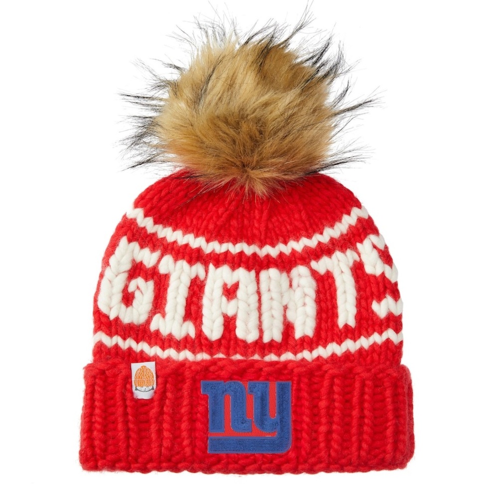 New York Giants Sh*t That I Knit Women's Hand-Knit Brimmed Merino Wool Beanie
